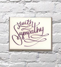 Bench Pressed Purple Script Sympathy Card