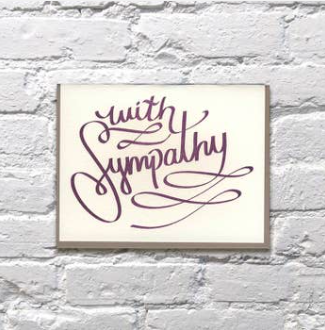 Bench Pressed Purple Script Sympathy Card