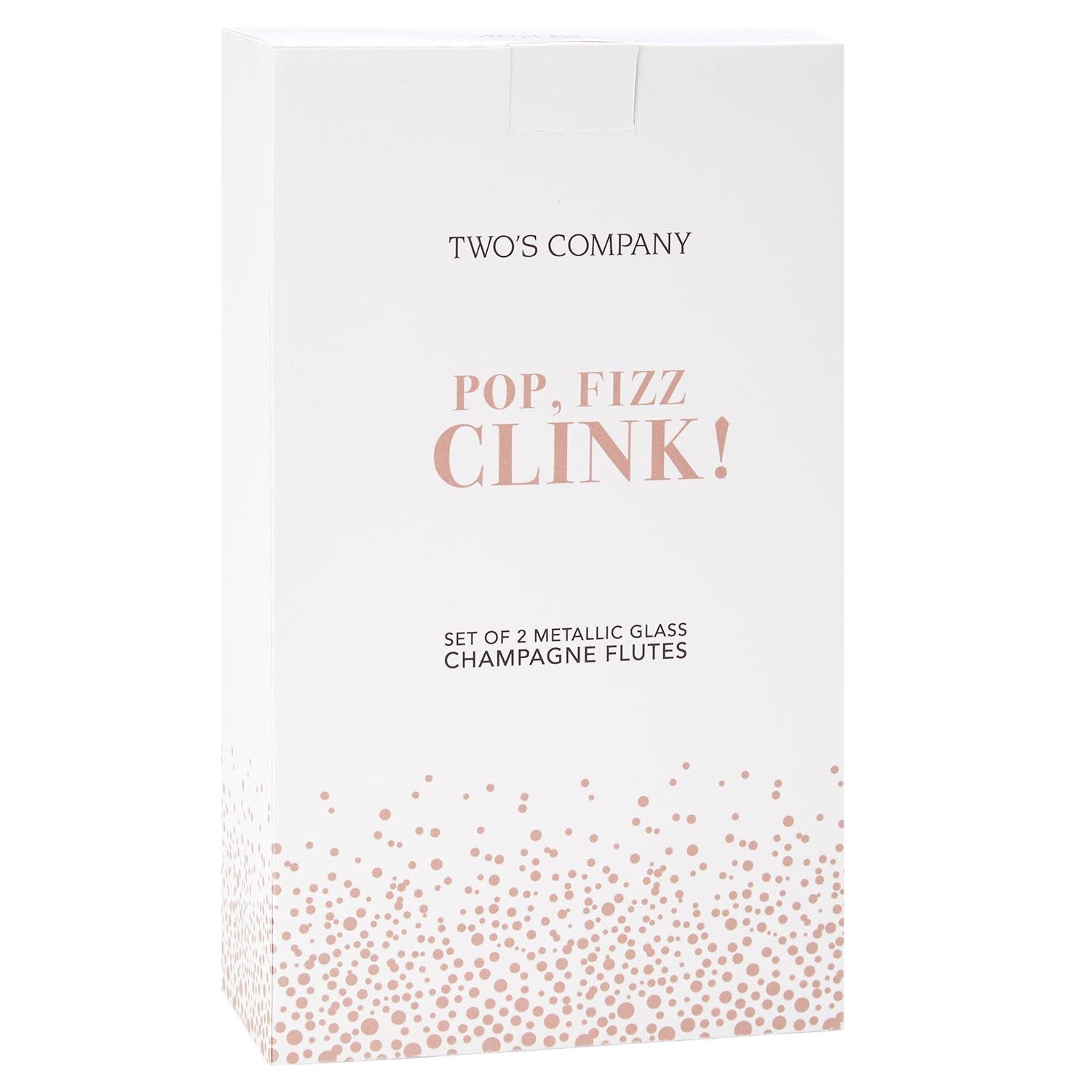 Two's Company Pink Champagne Glasses - Sip/Clink
