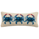 Peking Handicraft Blue Crabs Hook Pillow 8" x 20"