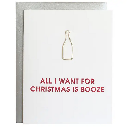 Chez Gagne Christmas is Booze Paperclip Card
