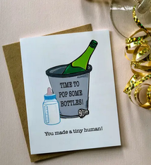 Wild Card Creations Pop Some Bottles Baby Card