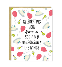 Row House 14 Social Distance Birthday Card