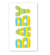 Rock Scissor Paper Blue Baby Pinata Enclosure Card