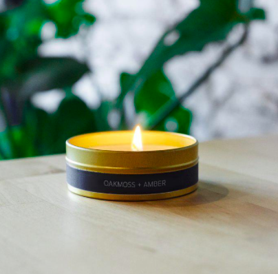 Grant Street Candle Co. Oak Moss + Amber 4oz Travel Tin Candle