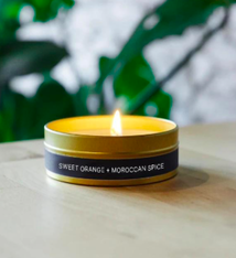 Grant Street Candle Co. Sweet Orange + Moroccan Spice 4oz Travel Tin Candle