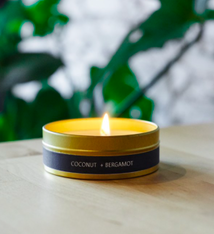 Grant Street Candle Co. Coconut + Bergmont 4oz Travel Tin Candle