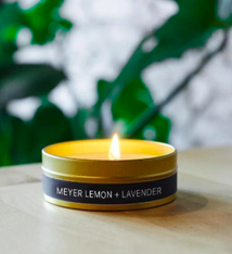Grant Street Candle Co. Meyer Lemon + Lavender 4oz Travel Tin Candle