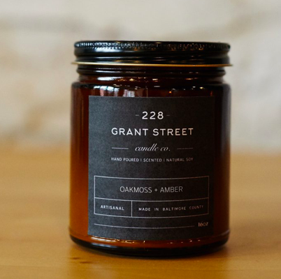 Grant Street Candle Co. Oak Moss & Amber 9oz Candle