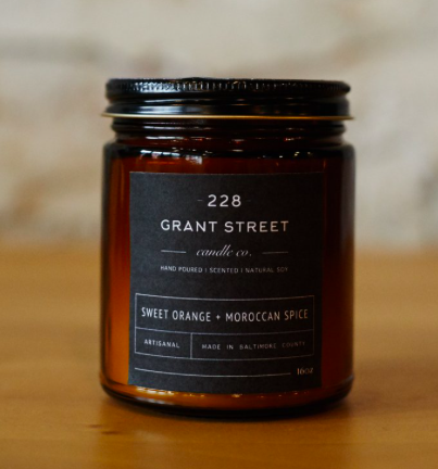Grant Street Candle Co. Sweet Orange + Moroccan Spice 9oz Candle