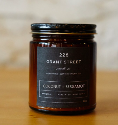 Grant Street Candle Co. Coconut + Bergmont 9oz Candle