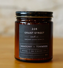 Grant Street Candle Co. Mahogany + Teakwood 9oz Candle