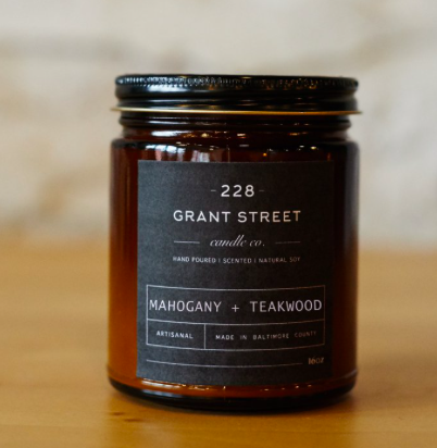 Grant Street Candle Co. Mahogany + Teakwood 9oz Candle