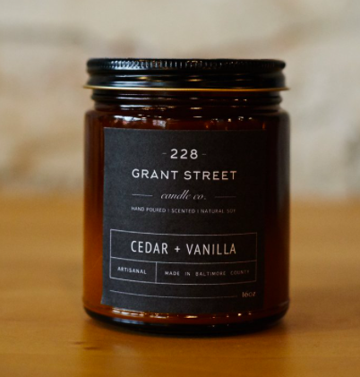 Grant Street Candle Co. Cedar + Vanilla 9oz Candle