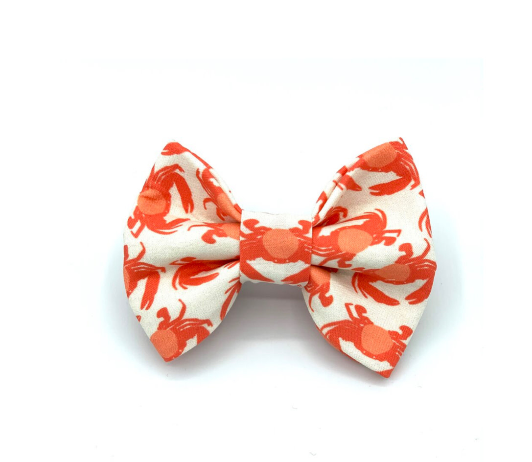 Banjo's Bows Crabby Orange Dog Bow Tie