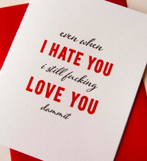 Steel Petal Press Hate You, Love You Card