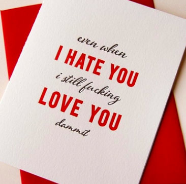 Steel Petal Press Hate You, Love You Card