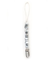 Bella Tunno Beaded Pacifier Clip - Black Marble
