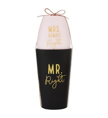 Mud Pie Mr & Mrs. Right Silicone Glass Set