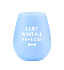 About Face Designs All the Dogs Silicone Wine Glass