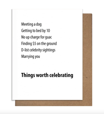 Pretty Alright Goods Worth Celebrating Wedding Card