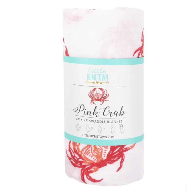 Little Hometown Pink Crab Swaddle