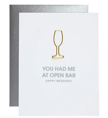 Chez Gagne Open Bar Wedding Paper Clip Card