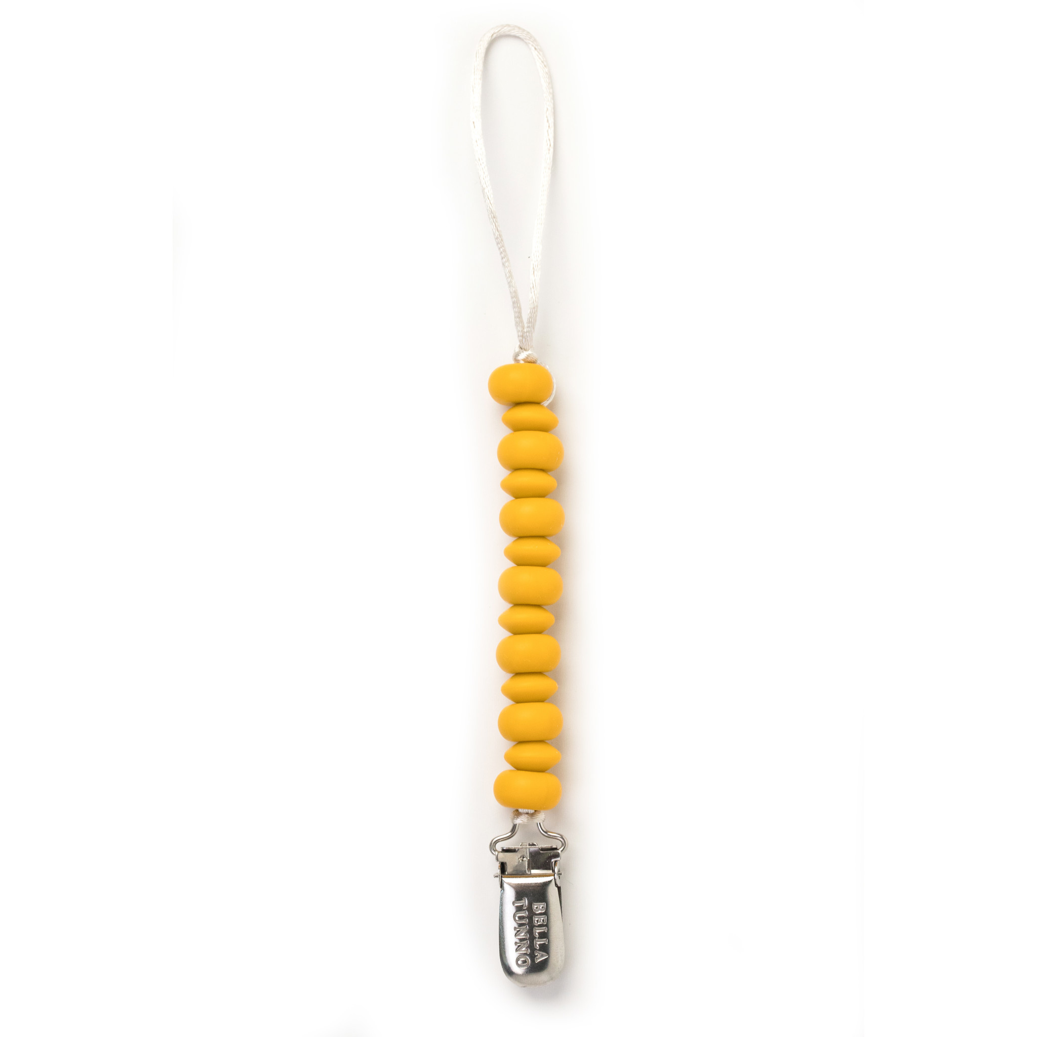 Bella Tunno Beaded Pacifier Clip - Mustard