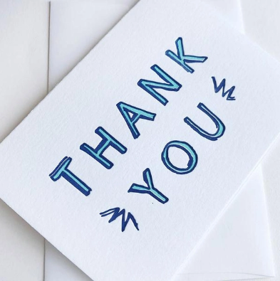 Steel Petal Press Baby Blue Thank You Card