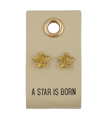 Creative Brands Leather Tag Earrings - Star