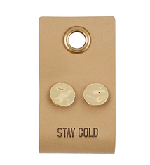 Creative Brands Leather Tag Earrings - Circle