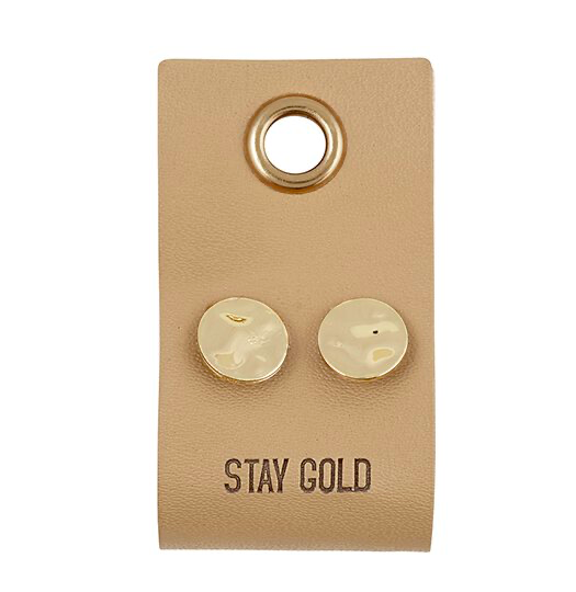 Creative Brands Leather Tag Earrings - Circle