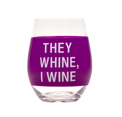 About Face Designs They Whine Wine Glass