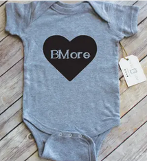 Paper Cow Clothing BMore Heart Baby Bodysuit