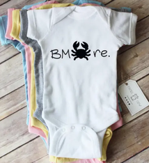 Paper Cow Clothing BMORE Crab Baby Bodysuit