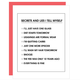 Chez Gagne Secrets and Lies Checklist  Card