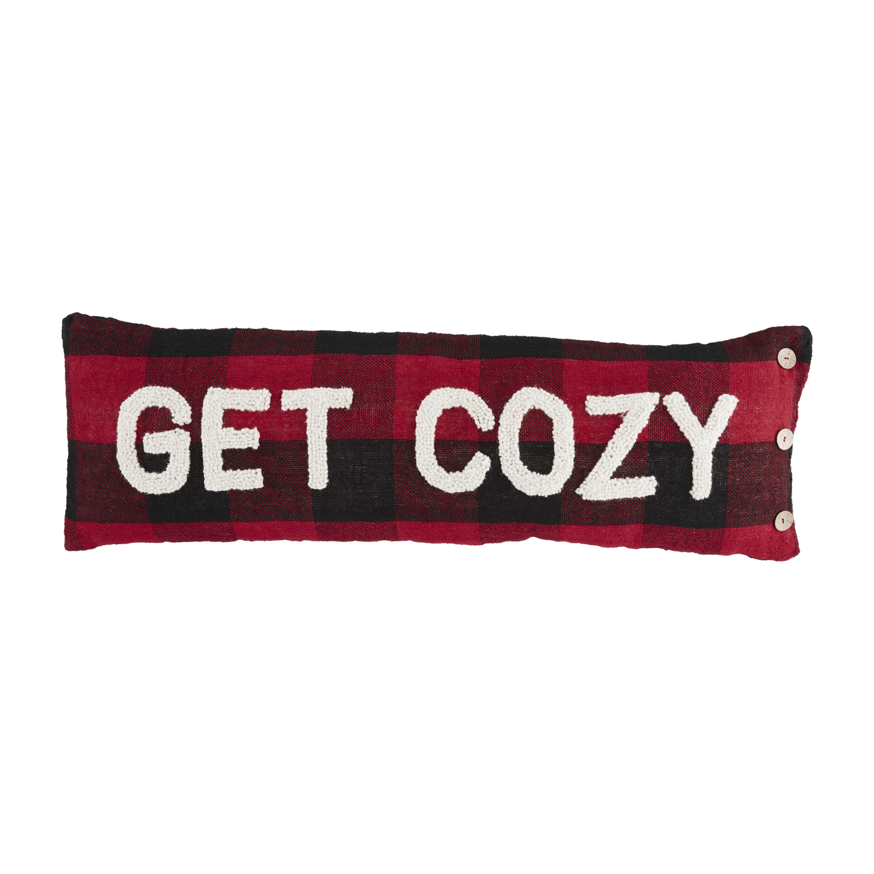 Mud Pie GET COZY SNOW CHECK PILLOW