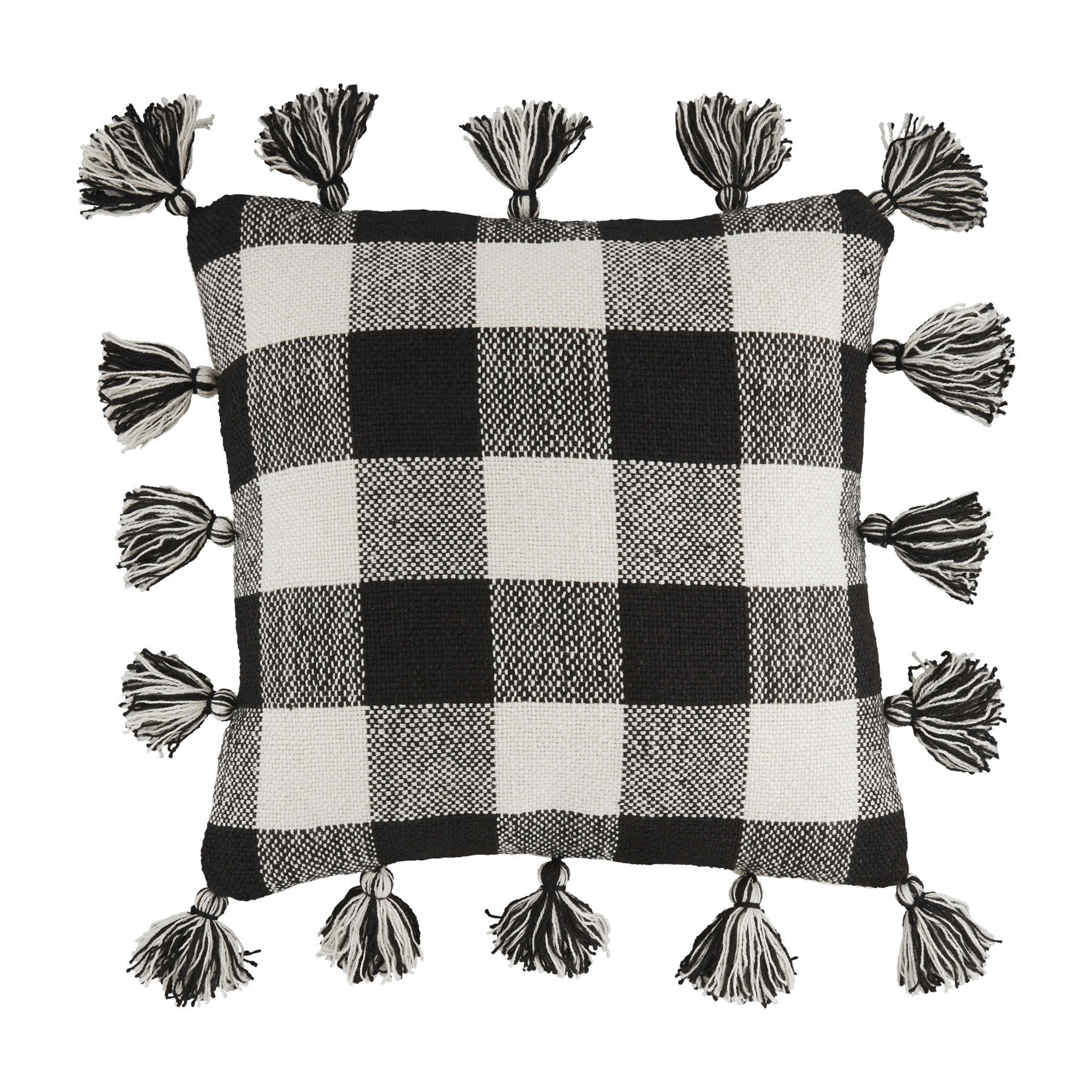 Mud Pie BLACK LARGE BUFFALO CHECK PILLOW