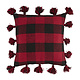 Mud Pie RED LARGE BUFFALO CHECK PILLOW