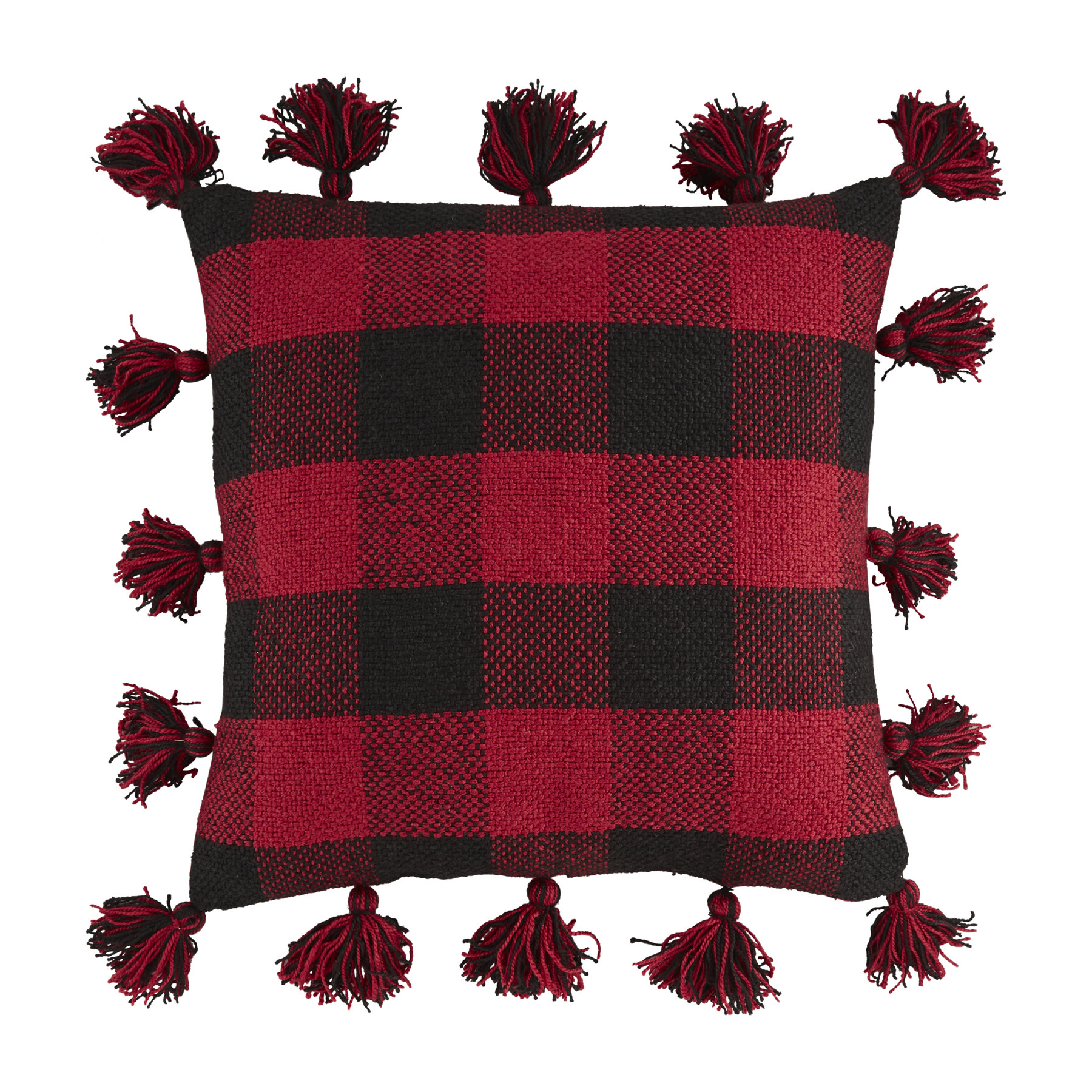 Mud Pie RED LARGE BUFFALO CHECK PILLOW