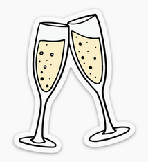 Brittany Paige Champagne Glasses Sticker
