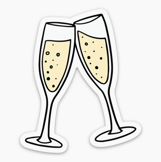 Brittany Paige Champagne Glasses Sticker