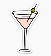 Brittany Paige Pink Martini Glass Sticker