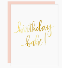 Chez Gagne Birthday Babe Script Letterpress Card