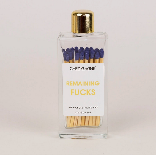 Chez Gagne Remaining Fucks - Glass Bottle Matches