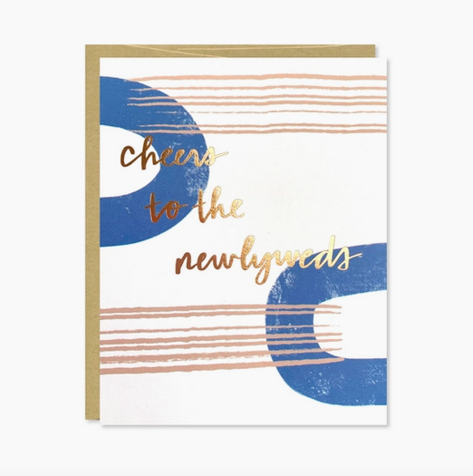 Row House 14 Cheers to the Newlyweds Rose Gold Foil Wedding Card