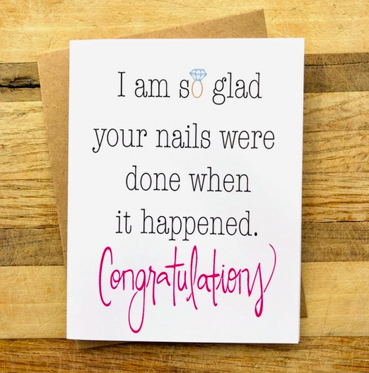 Wild Card Creations Nails Done Engagement Card