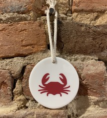 Designs by E.A.H. Ceramic Red Crab Ornament