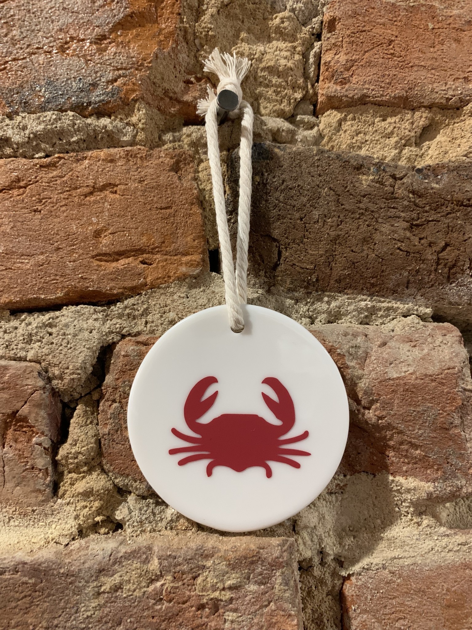 Designs by E.A.H. Ceramic Red Crab Ornament