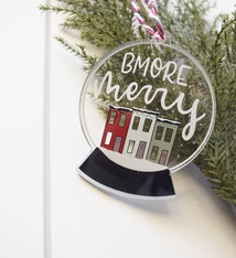 the letters mdn Bmore Merry Ornament